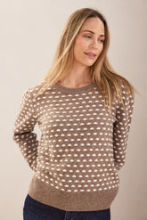See Saw Wool Blend L/S Spot Sweater