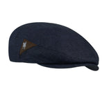 Navy flat cap on a white background