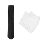 Tie & Pocket Square Carbon Black & White