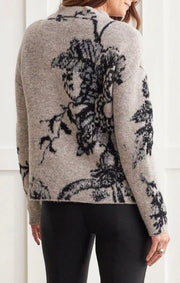 Tribal Funnel Neck Ink Sweater
