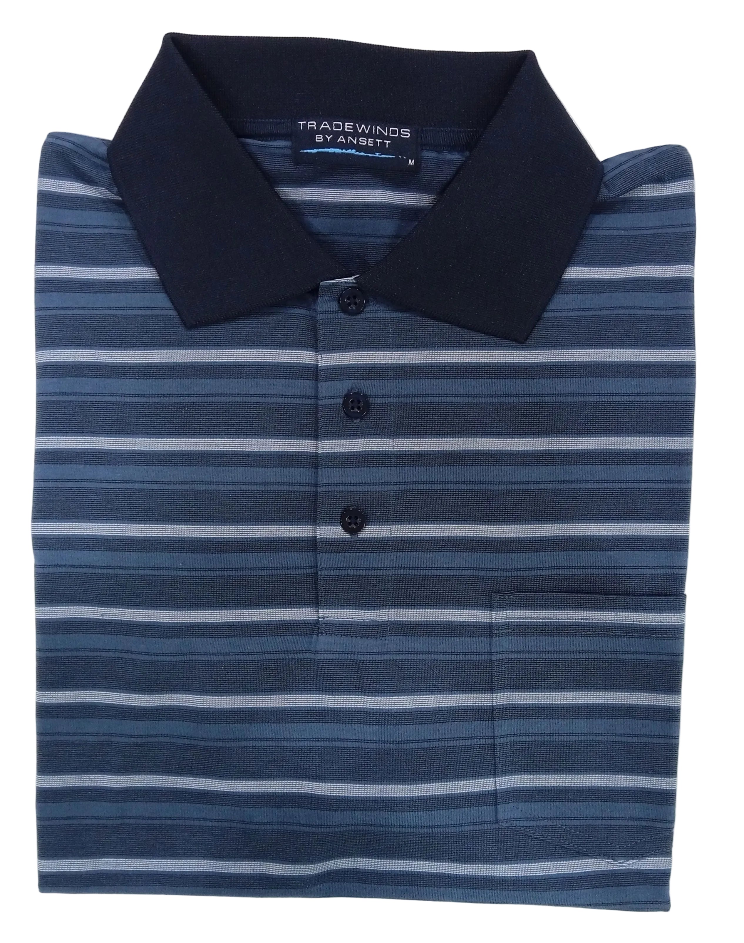 Tradewinds Jersey Stripe Polo Slate