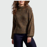 Tribal Funnel Neck Oversize Sweater