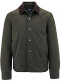 Dark green jacket with a brown collar on a white background