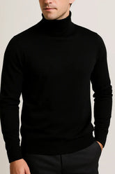 Ansett Merino Roll Neck Jumper Black