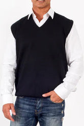Ansett Merino Wool Plain Vest Navy