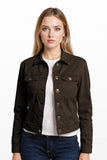 Cafe Latte Stretch Jean Jacket Chocolate