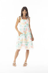 Escape By OQ Coral Tie Strap Dress