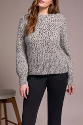 Tribal Mock Neck Mix Sweater