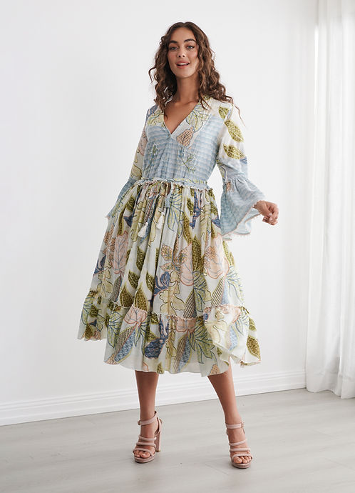 Caju Floriental Print Dress W Belt