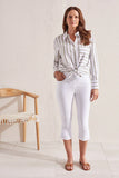 Tribal Pant - Pull-On Capri - White
