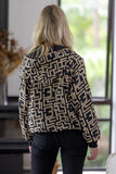 Cienna Geo Hooded Bomber Jacket
