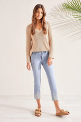 Tribal Audrey Slim Embellished Jean