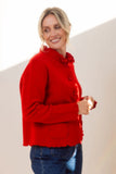 See Saw Boiled Wool Ruffle Trim Jacket