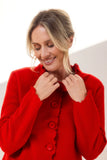 See Saw Boiled Wool Ruffle Trim Jacket