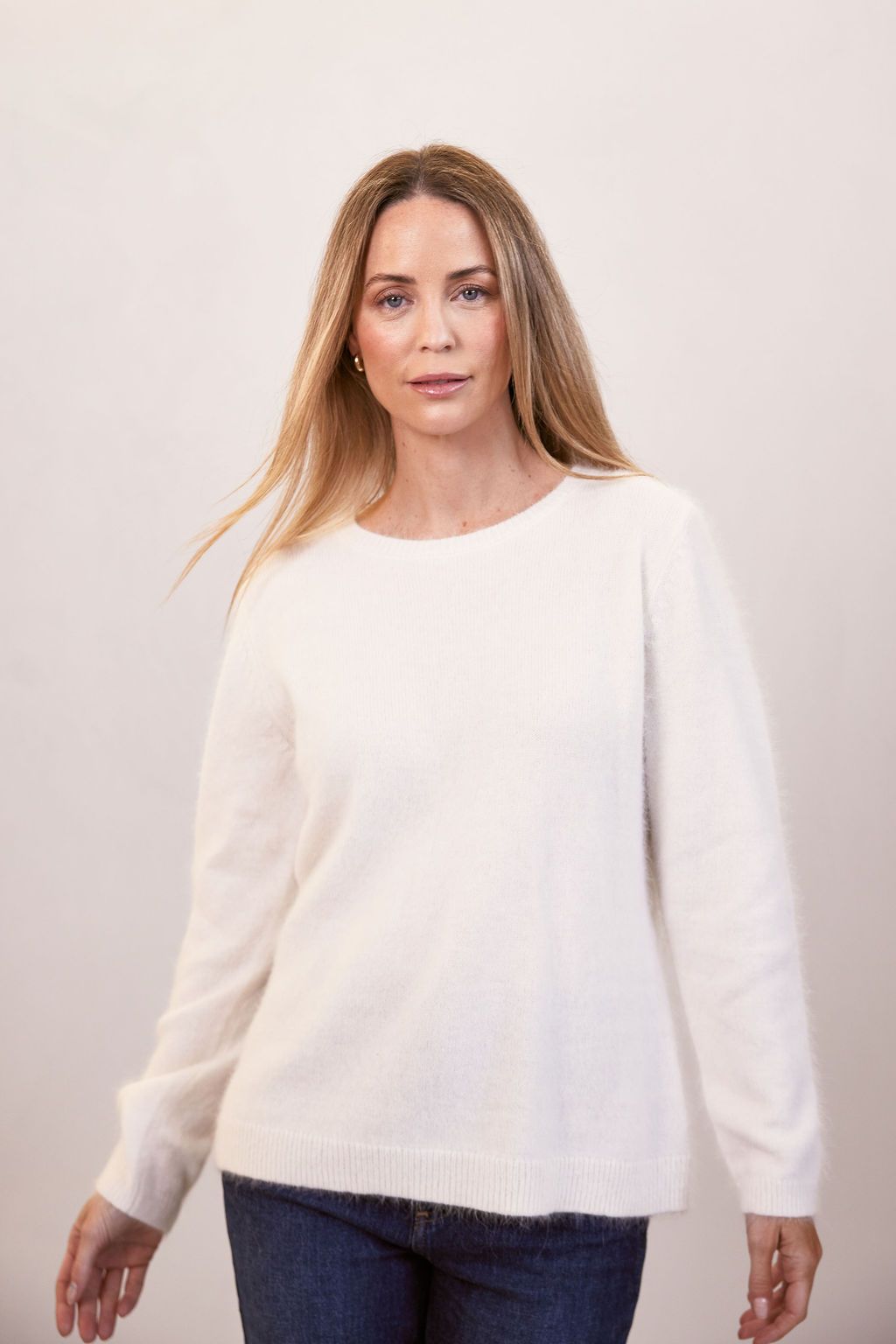 See Saw Angora Blend Crew Neck Sweater