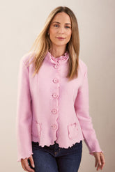 See Saw Boiled Wool Ruffle Trim Jacket