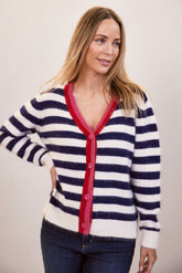 See Saw Angora Mix Stripe Cardigan