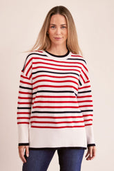 See Saw Luxe Merino Wool Crew Stripe Sweater