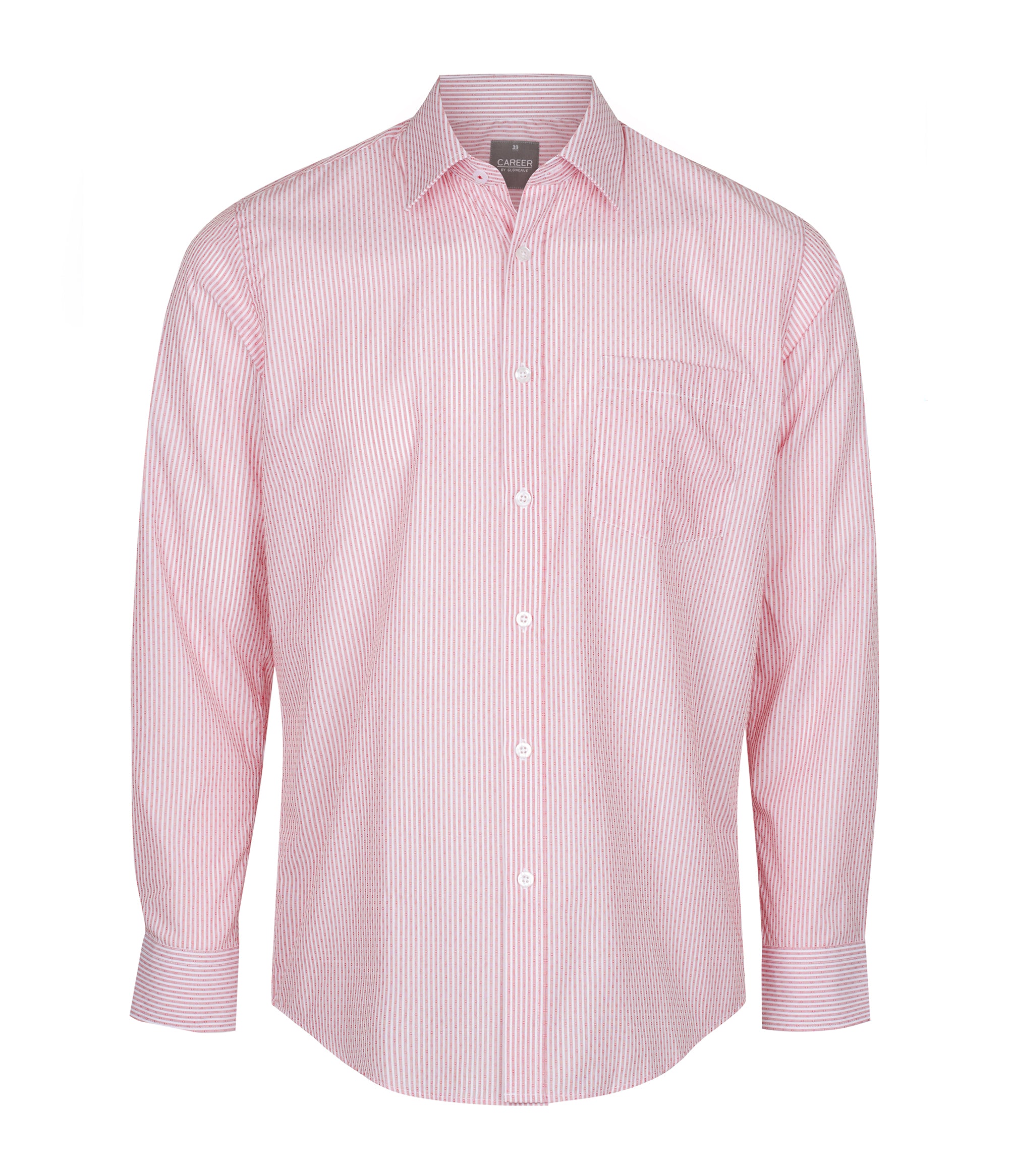 Men's red checkered flannel shirt with long sleeves