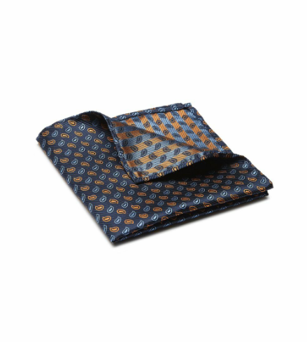 pocket square paisley navy