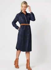 Gordon Smith Animal Stretch Suede Shirtdress