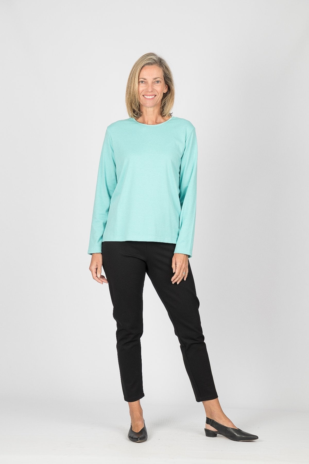 renoma satin trim top