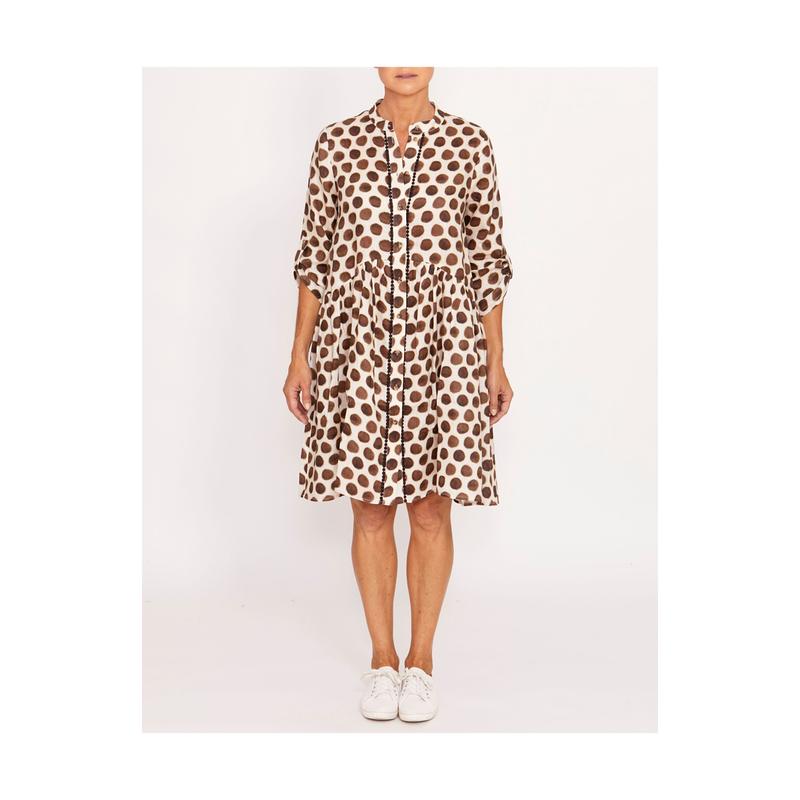 pingpong watercolour linen spot dress