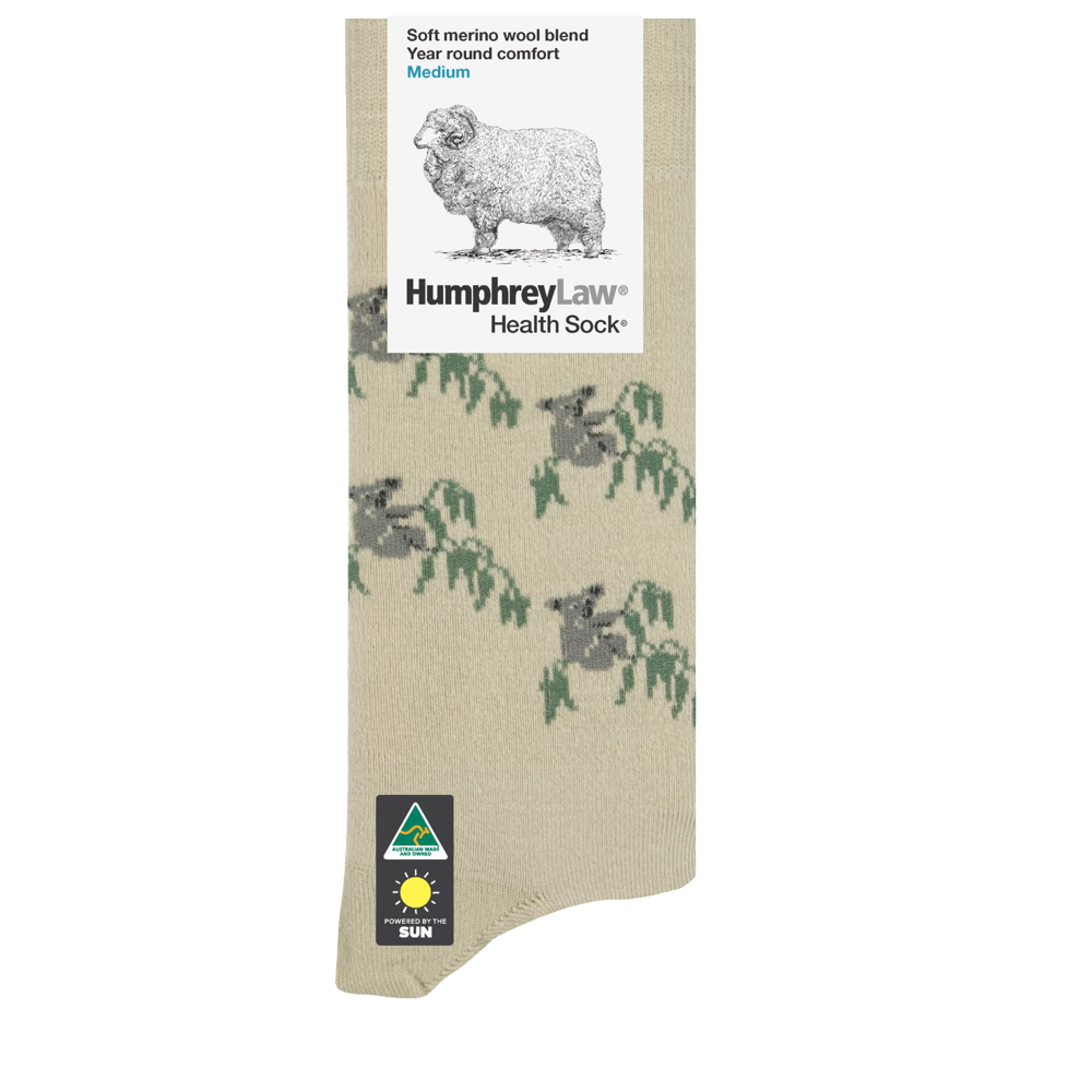 humphrey law health fine merino koala socks