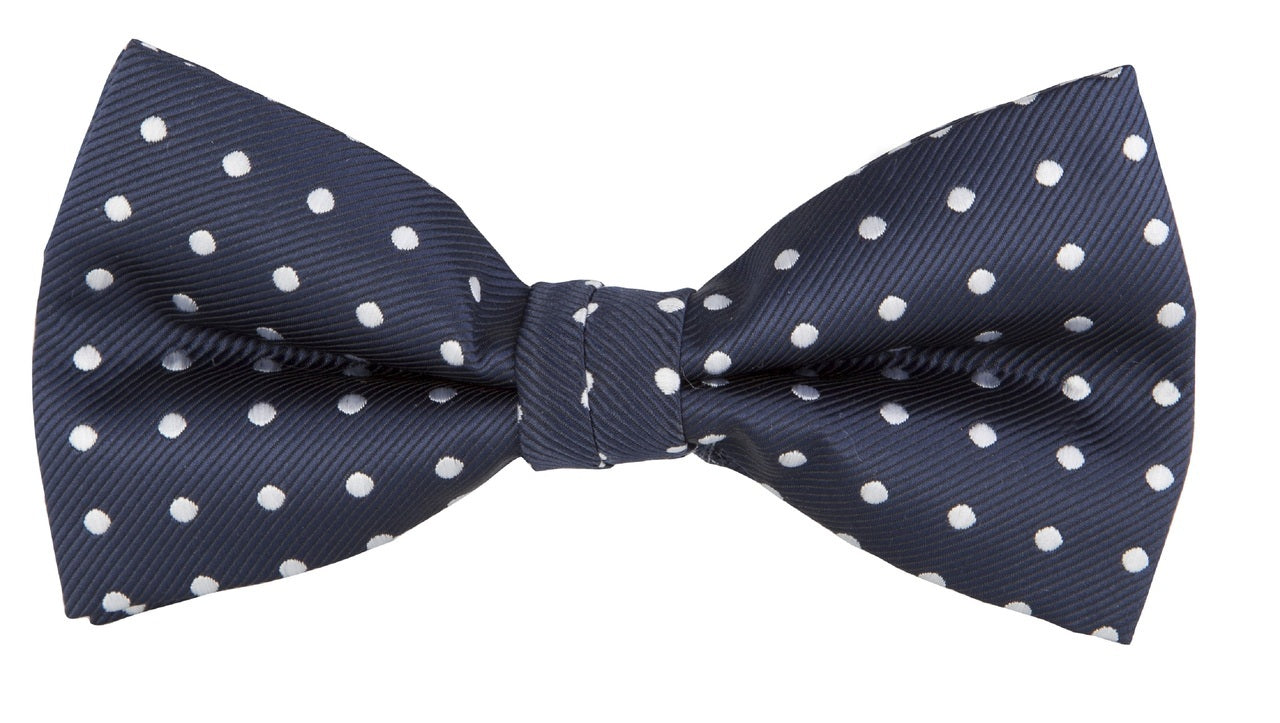 bow tie & pocket square, spot, navy