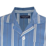 contare long pjs 100% cotton stripe aqua