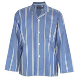 contare long pjs 100% cotton stripe aqua