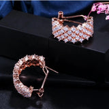 Curved Crystal Earrings