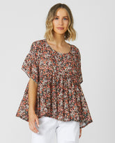 Meredith Choc Ditsy Blouse