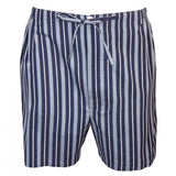 contare short pjs 100% cotton navy silver stripe