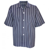 contare short pjs 100% cotton navy silver stripe