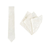 tie & pocket square paisley 'ivory'