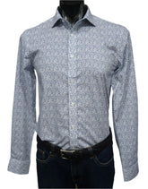 brooksfield luxe paisley print slub shirt