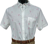 brooksfield casual flamingo print s/s shirt