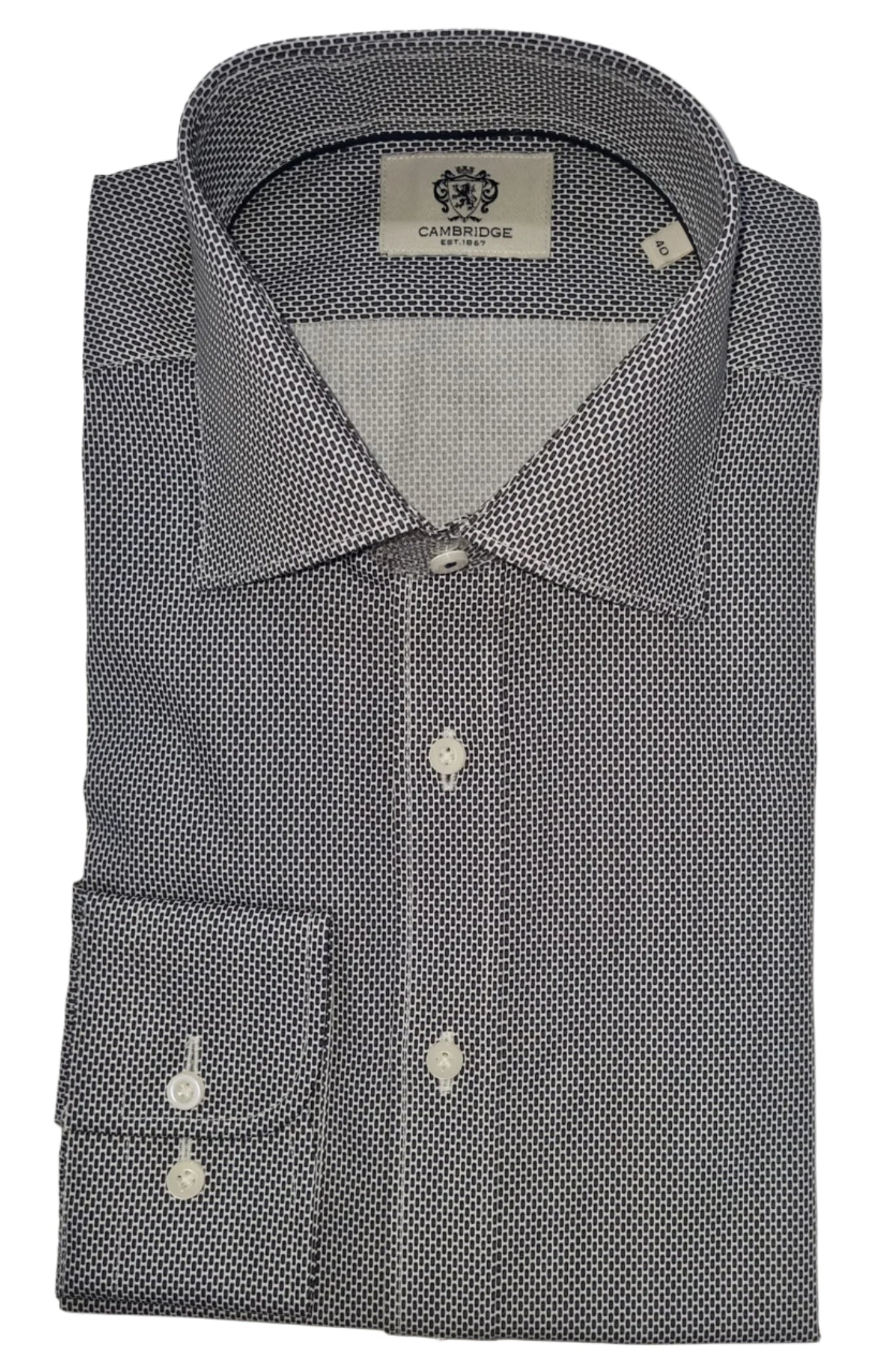 Men's brown checkered button-up shirt with long sleeves
