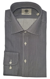 Men's brown checkered button-up shirt with long sleeves