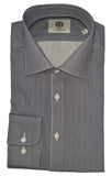 Men's brown checkered button-up shirt with long sleeves