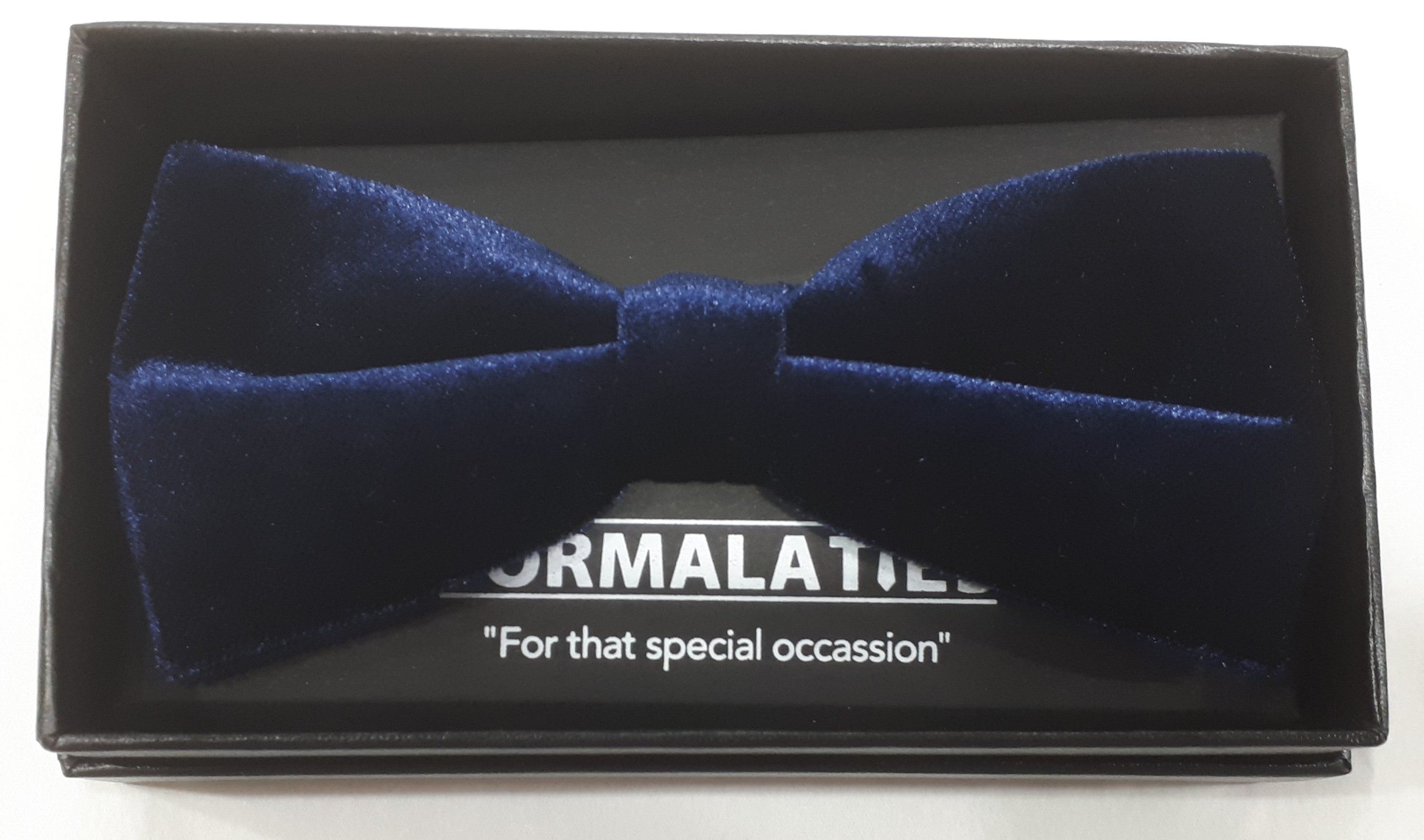 formalaties velvet bow tie blue