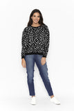 orientique knit top animal reversible