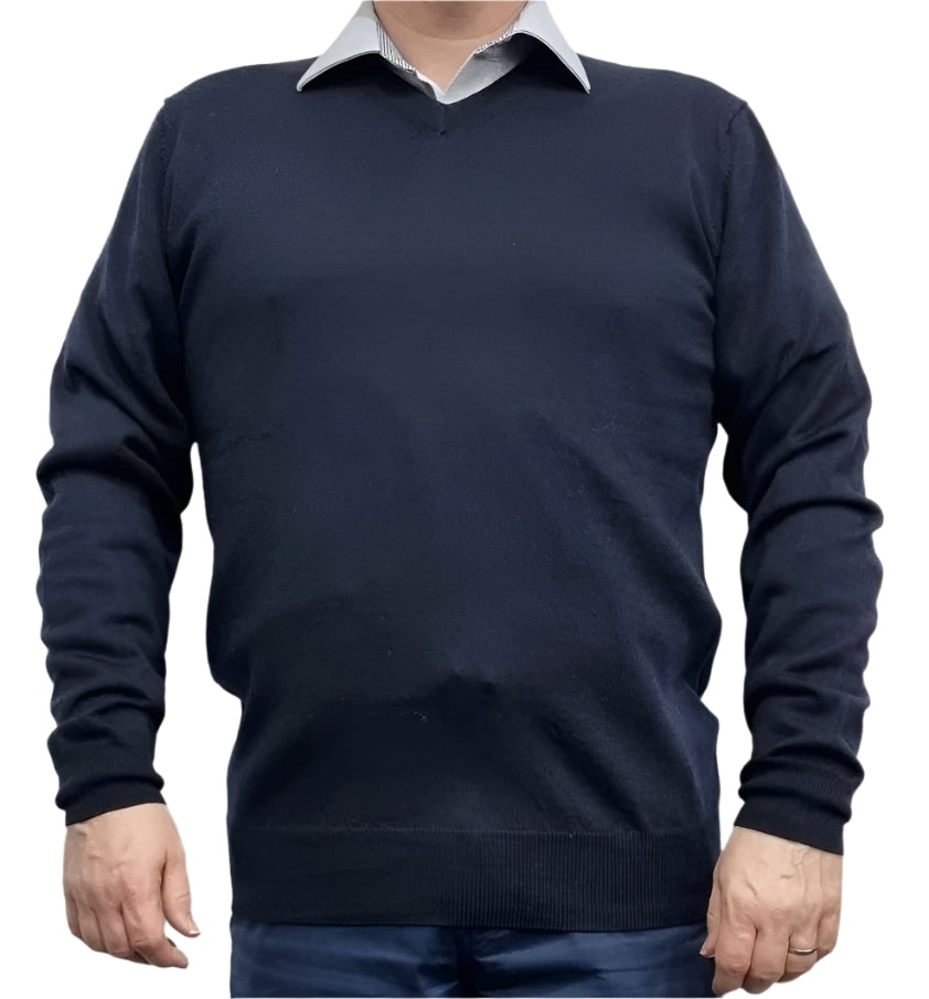 ansett jumper merino vee navy