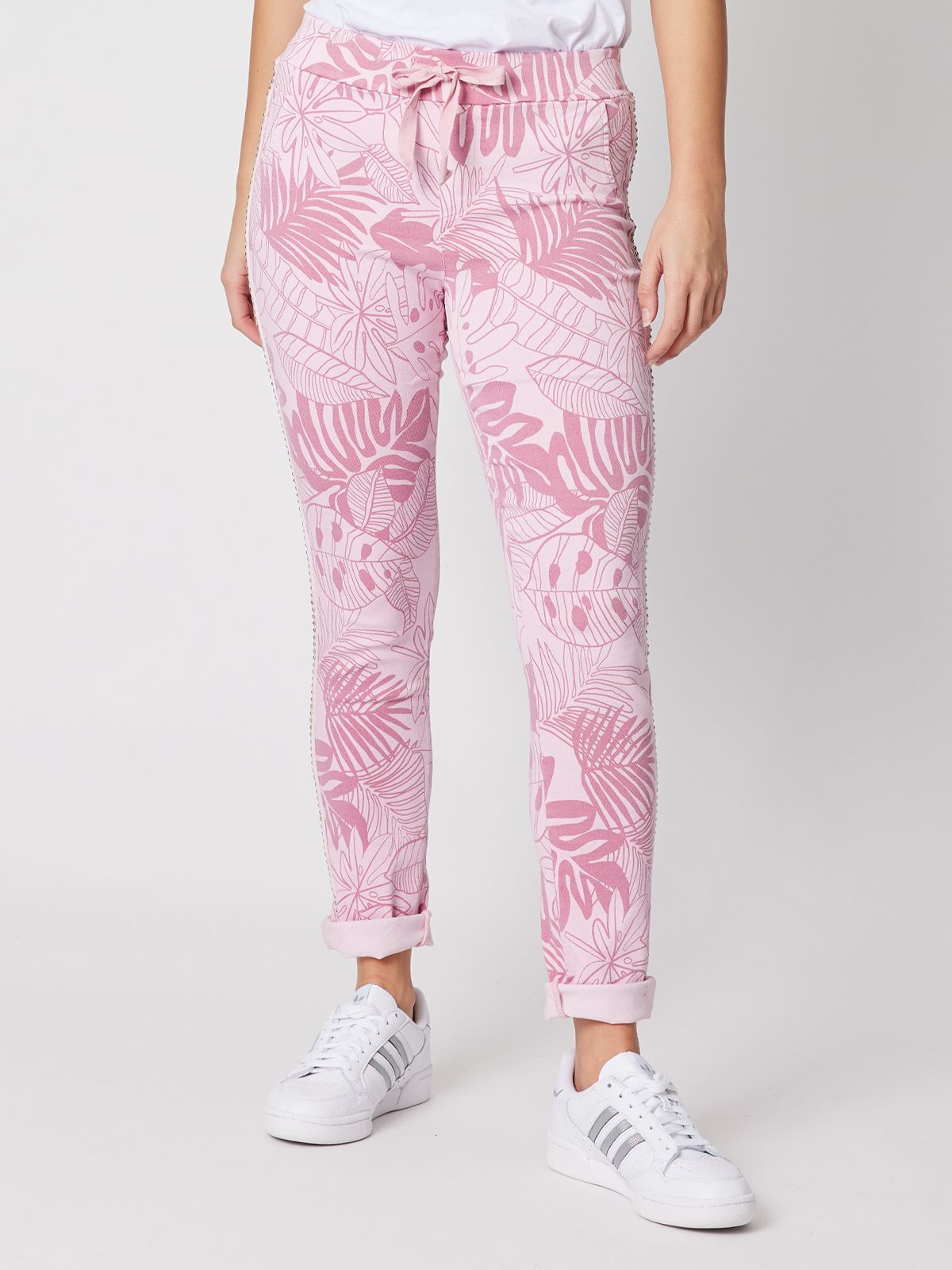 Threadz Printed Palm Jean