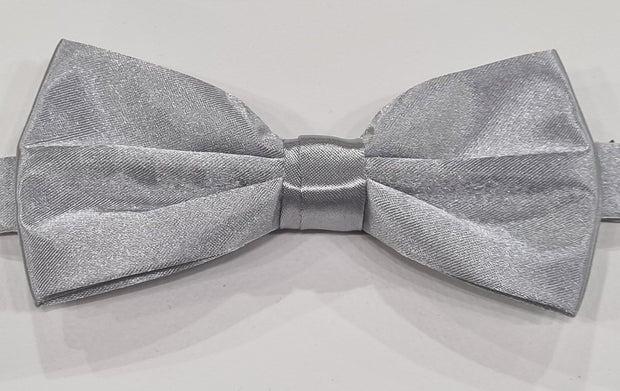 bow tie & pocket square, plain, silver 1size / silver