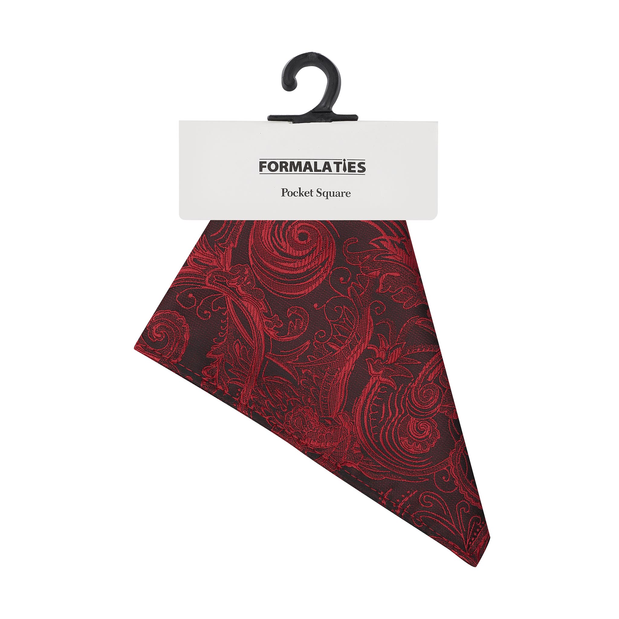 Paisley Pocket Square Scarlet
