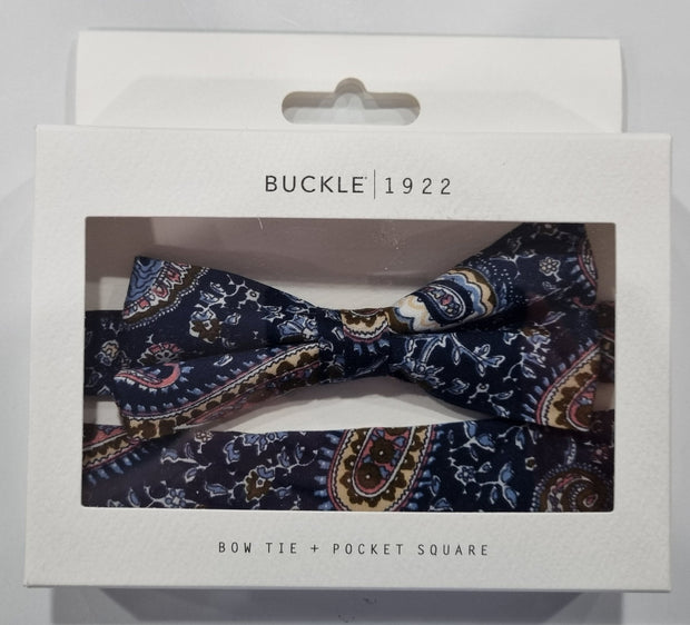 bow tie & pocket square, vintage, paisley