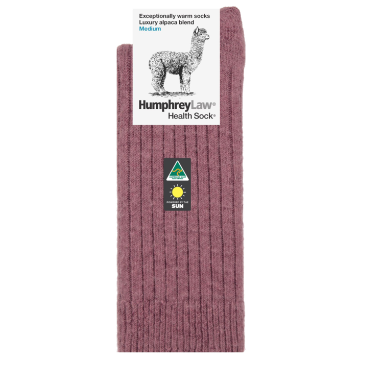Alpaca Wool Blend Health Socks Old Rose