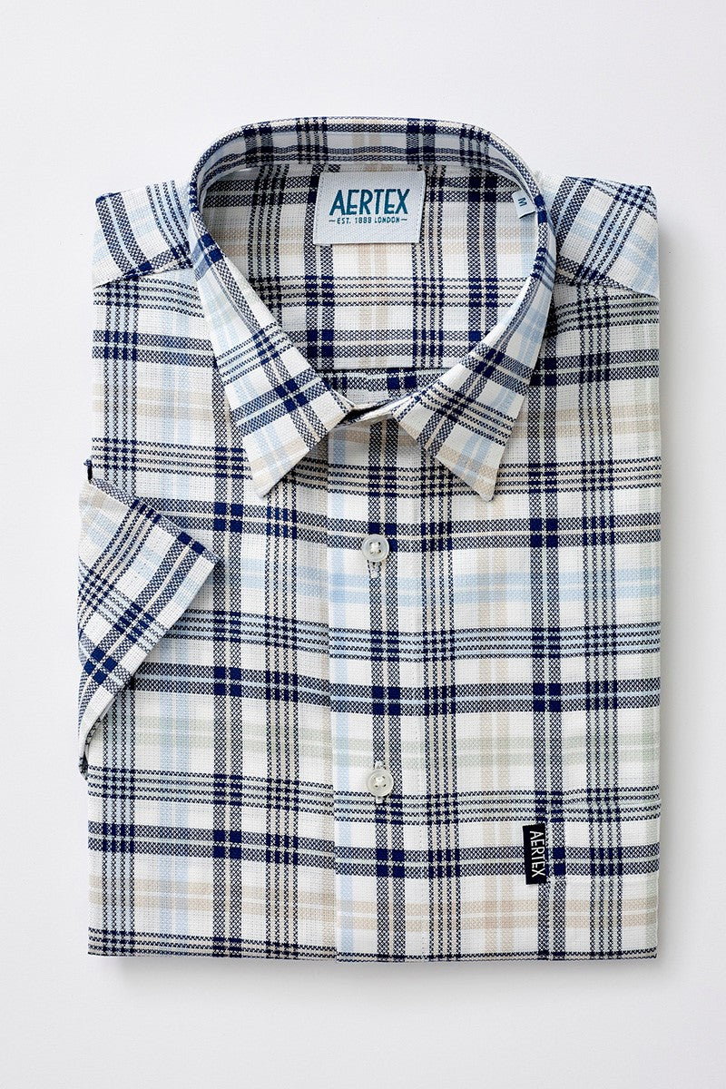 Aertex Somerset Short Sleeve Shirt Blue